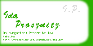 ida prosznitz business card